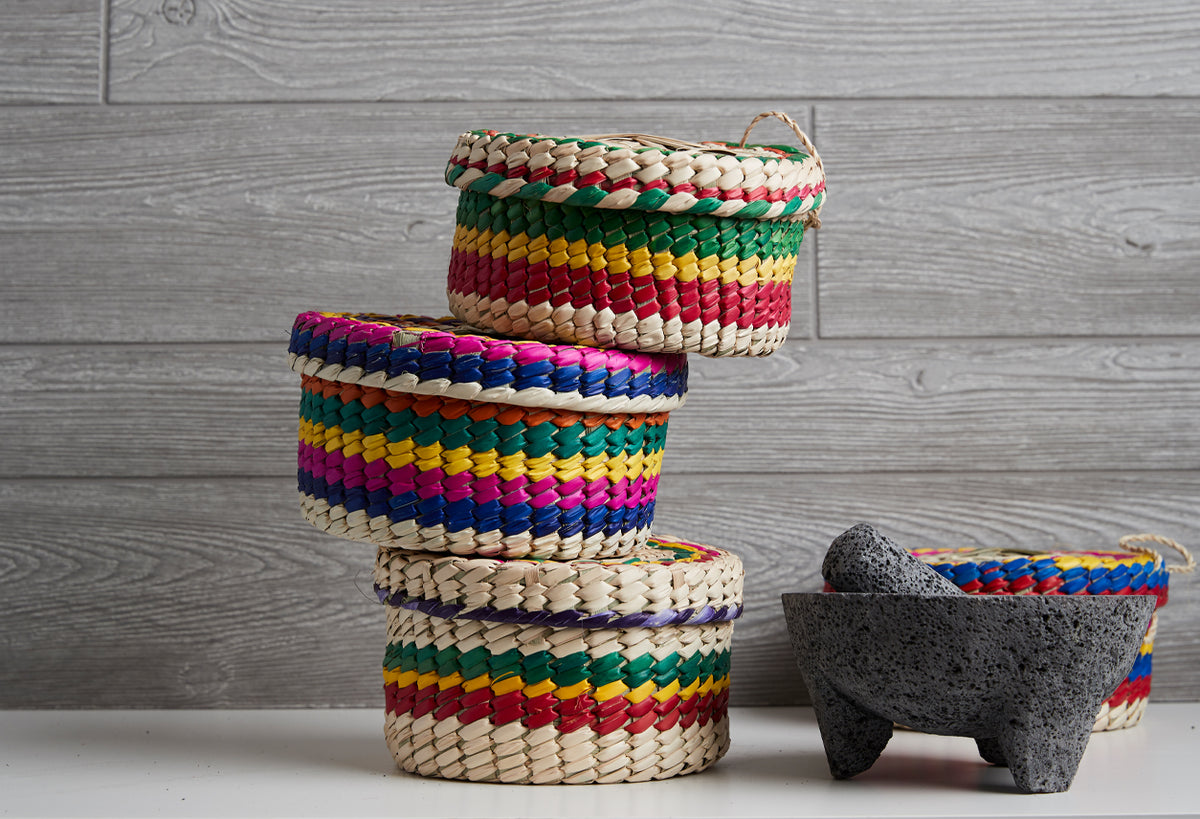 Molcajete with Tortilla Baskets